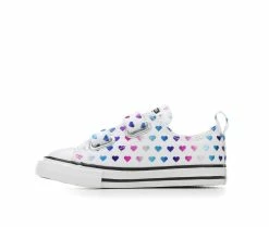 Girls' Converse Toddler Chuck Taylor All Star 2V Foil Heart Ox Sneakers -Basketball and Court Shoes Sales Store 3 113